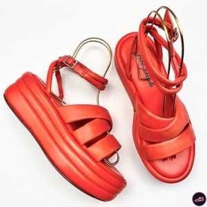 FREE PEOPLE Women's Orange Harper Flatform Sandals size US 10 or EU 40